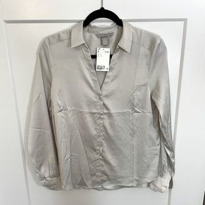 Forever21 Silk Long Sleeve Blouse